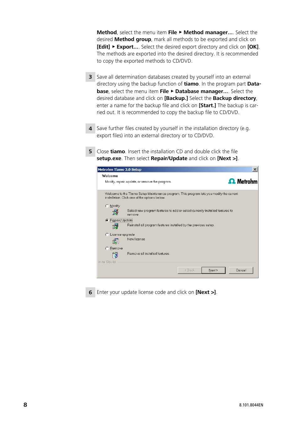 Metrohm tiamo 2.3 Installation User Manual | Page 8 / 15