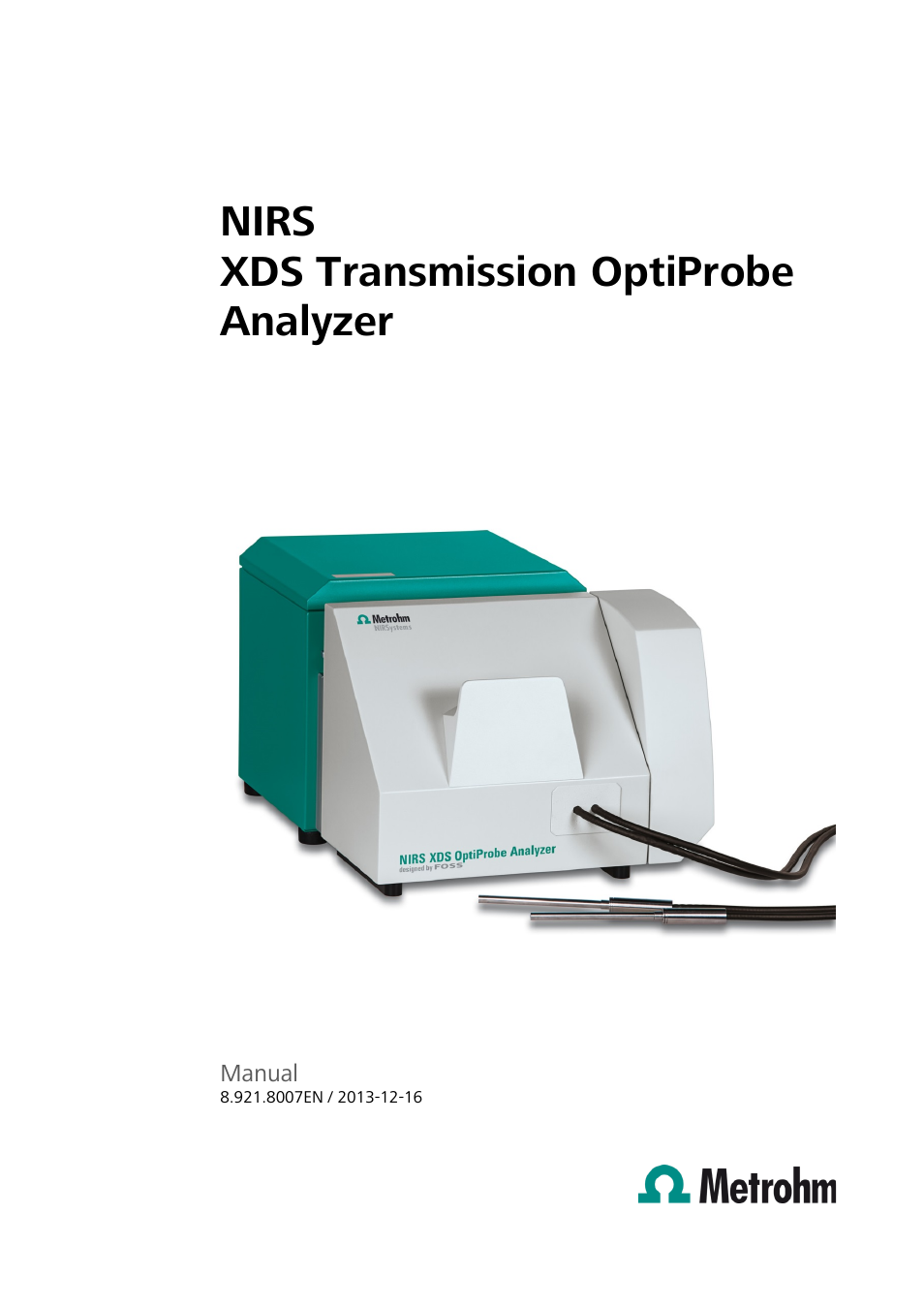 Metrohm NIRS XDS Transmission OptiProbe Analyzer User Manual | 90 pages