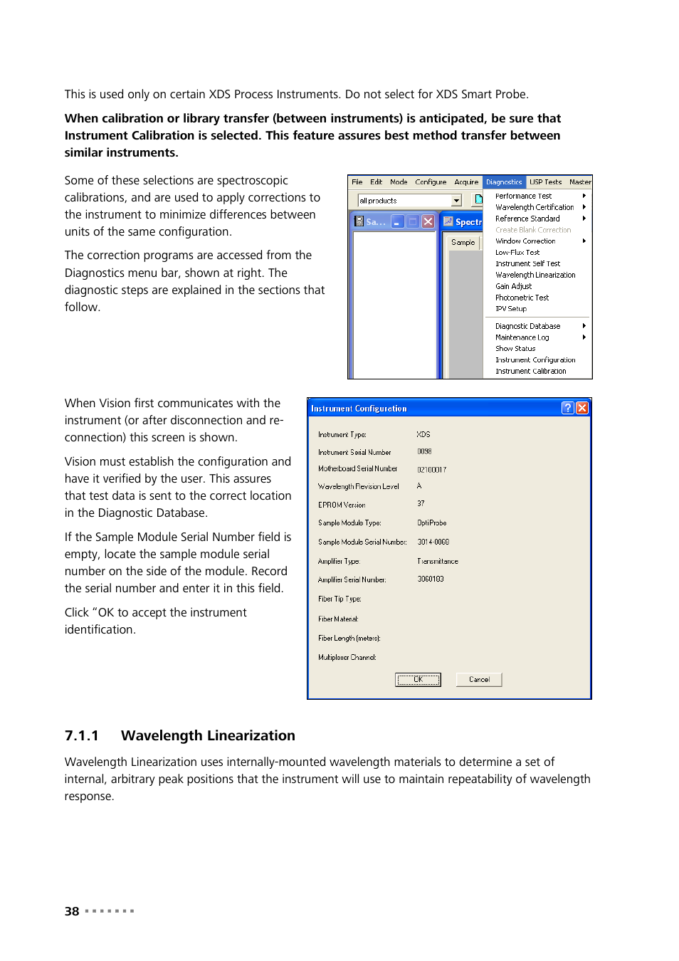 1 wavelength linearization, Wavelength linearization | Metrohm NIRS XDS Transmission OptiProbe Analyzer User Manual | Page 40 / 90