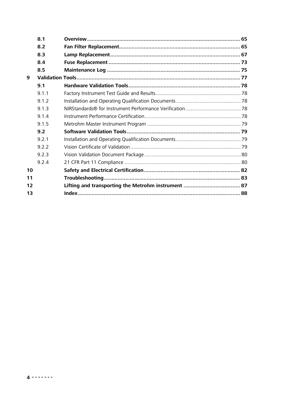 Metrohm NIRS XDS Transmission OptiProbe Analyzer User Manual | Page 6 / 90