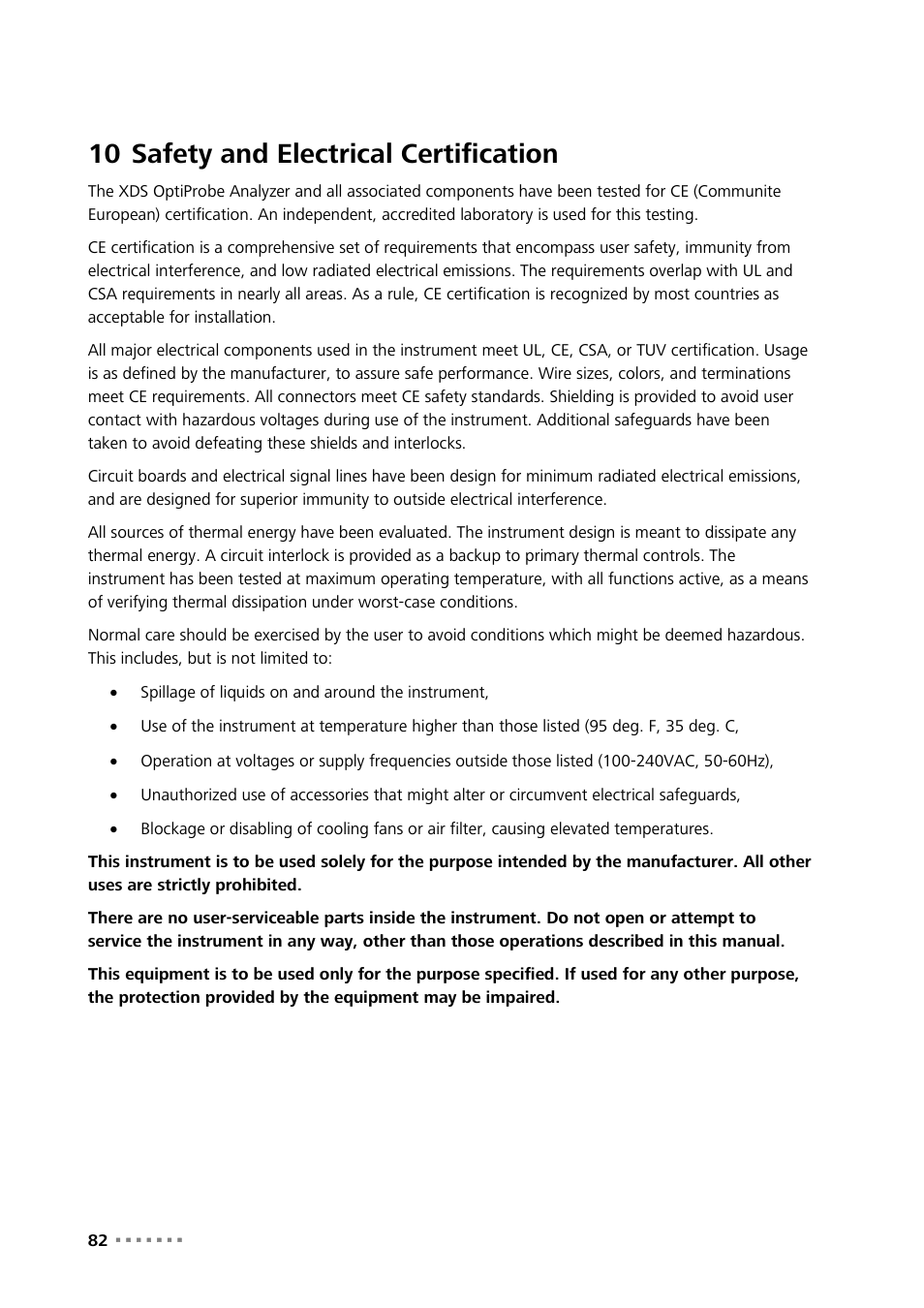 10 safety and electrical certification, Safety and electrical certification | Metrohm NIRS XDS Transmission OptiProbe Analyzer User Manual | Page 84 / 90