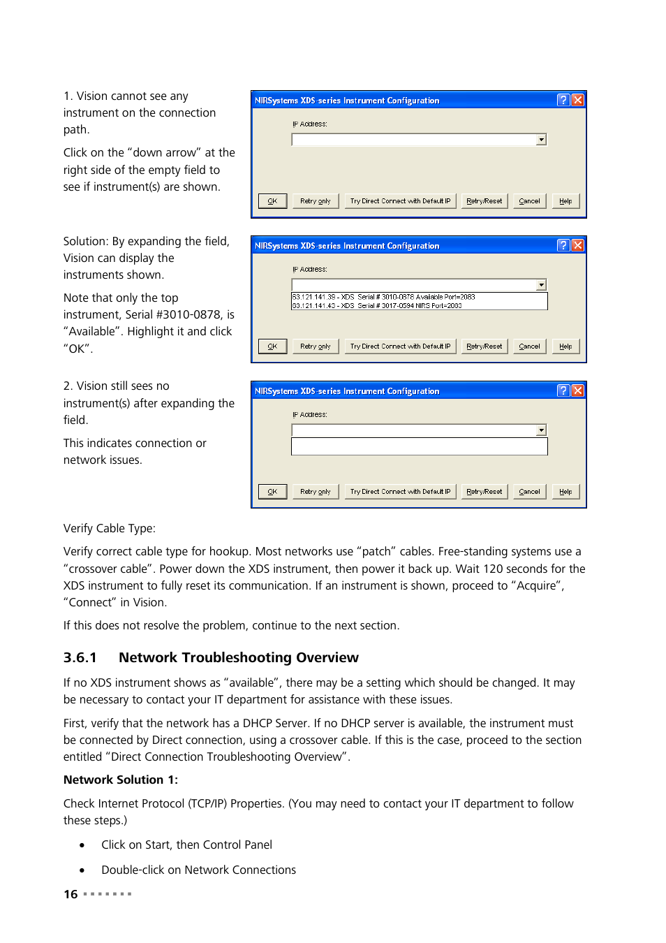1 network troubleshooting overview, Network troubleshooting overview | Metrohm NIRS XDS RapidContent Analyzer User Manual | Page 18 / 91