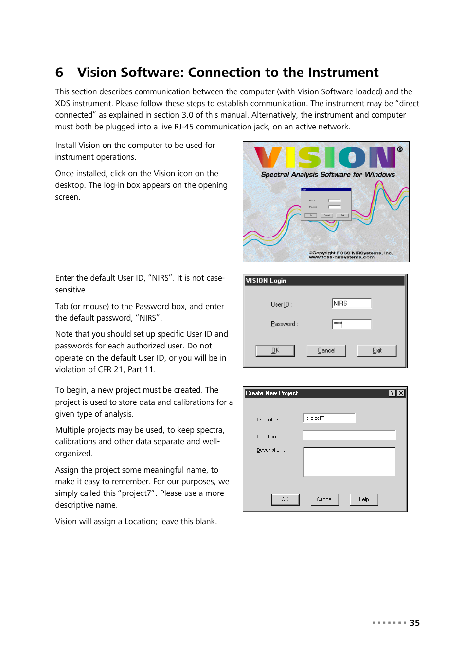 6 vision software: connection to the instrument, Vision software: connection to the instrument, 6vision software: connection to the instrument | Metrohm NIRS XDS RapidContent Analyzer User Manual | Page 37 / 91