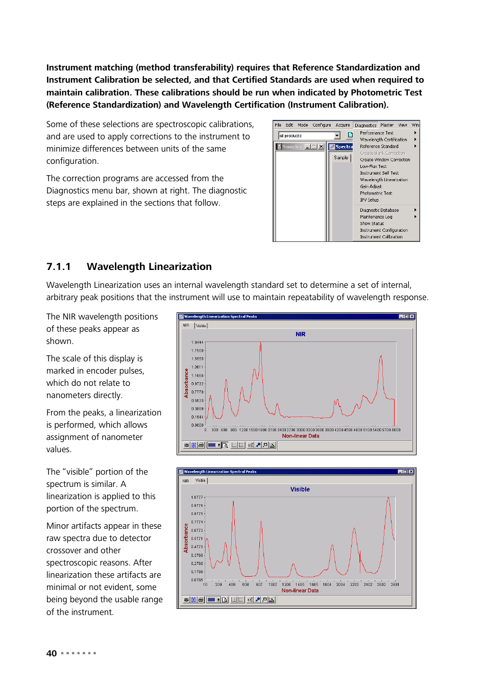 1 wavelength linearization, Wavelength linearization | Metrohm NIRS XDS RapidContent Analyzer User Manual | Page 42 / 91