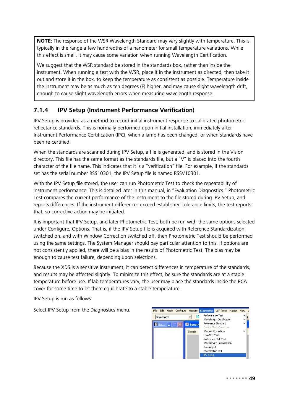 4 ipv setup (instrument performance verification), Ipv setup (instrument performance verification) | Metrohm NIRS XDS RapidContent Analyzer User Manual | Page 51 / 91