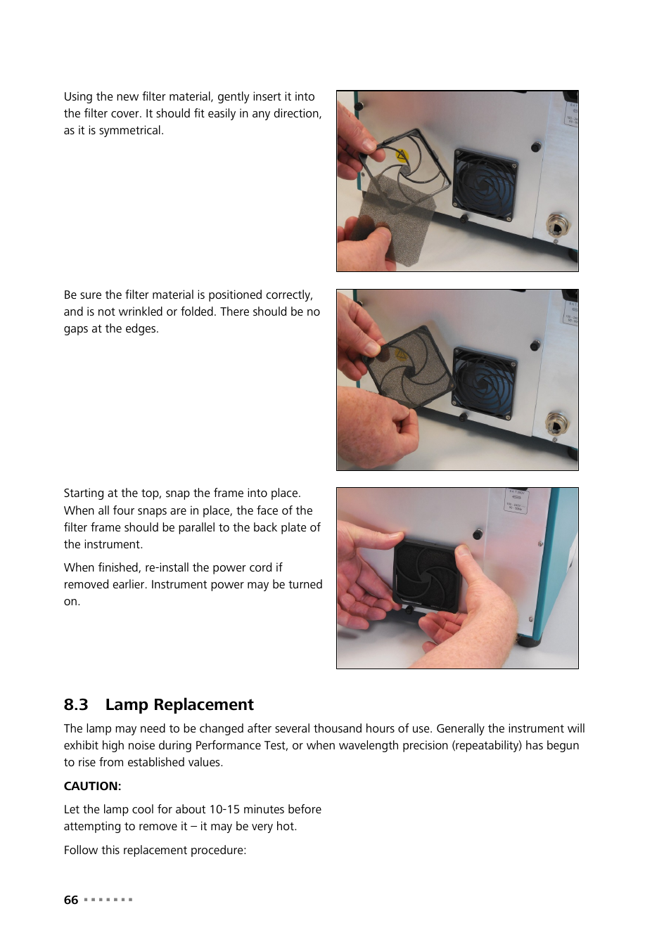 3 lamp replacement, Lamp replacement | Metrohm NIRS XDS RapidContent Analyzer User Manual | Page 68 / 91