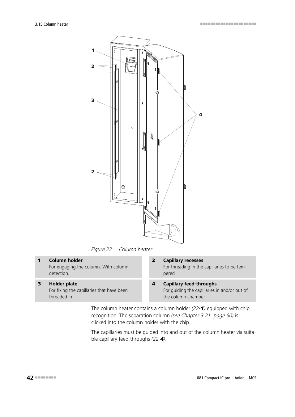 Figure 22, Column heater | Metrohm 881 Compact IC pro – Anion – MCS User Manual | Page 52 / 137