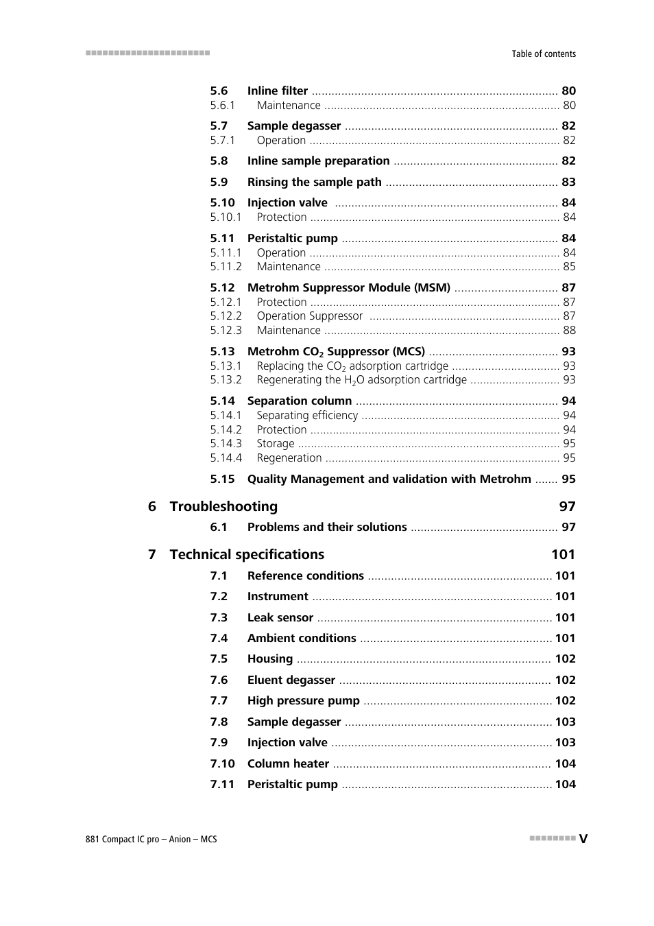 Metrohm 881 Compact IC pro – Anion – MCS User Manual | Page 7 / 137