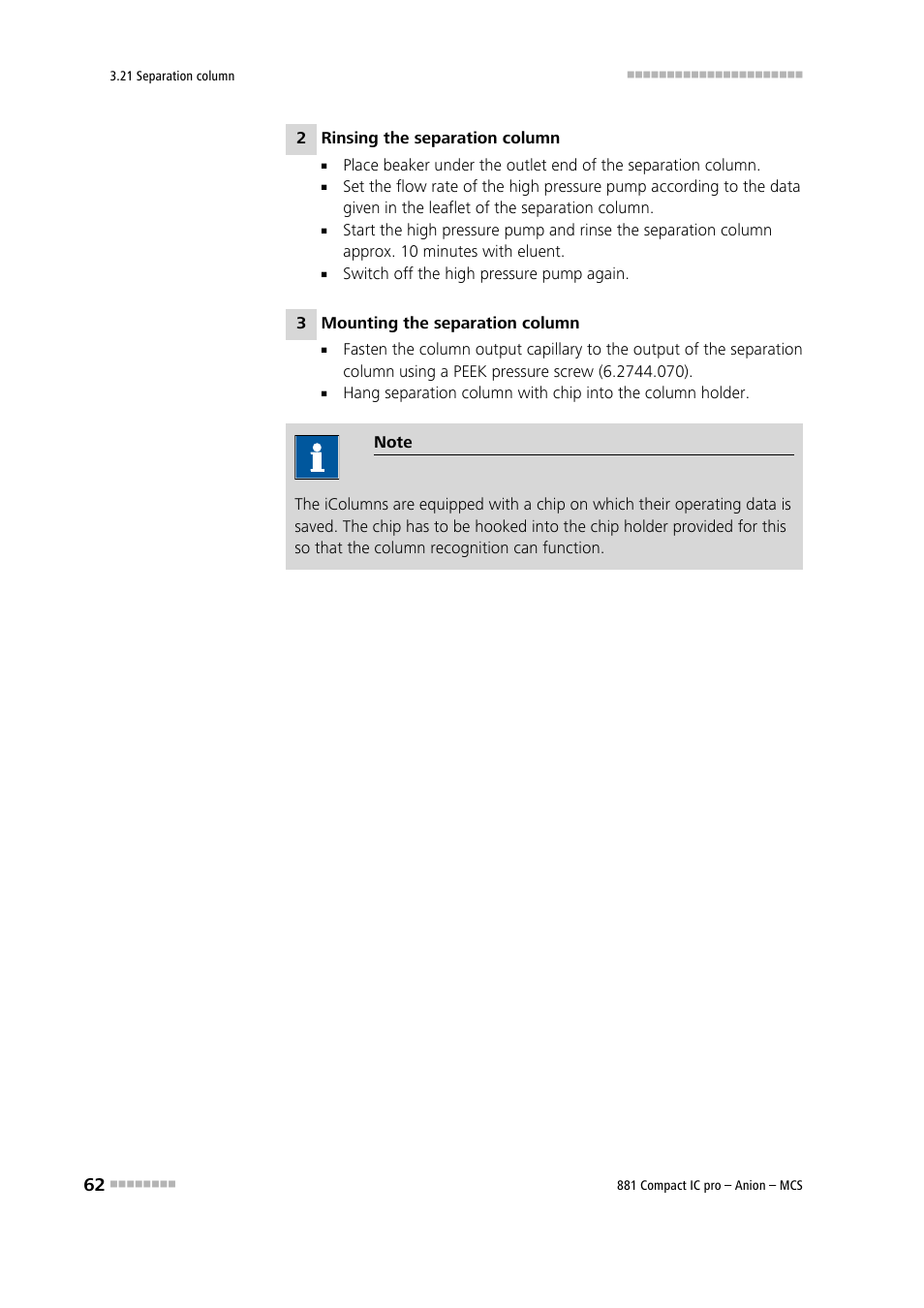 Metrohm 881 Compact IC pro – Anion – MCS User Manual | Page 72 / 137