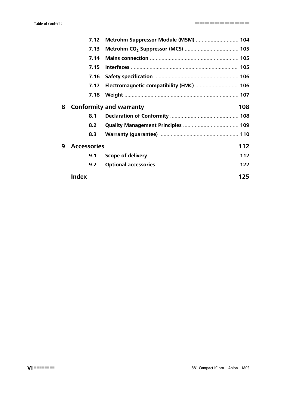 Metrohm 881 Compact IC pro – Anion – MCS User Manual | Page 8 / 137