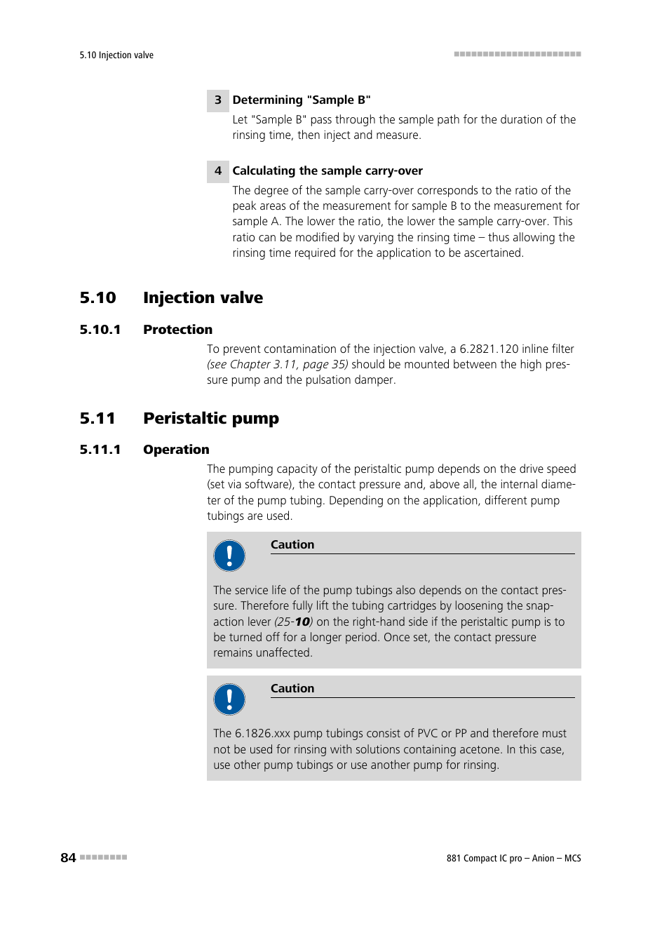 10 injection valve, 1 protection, 11 peristaltic pump | 1 operation, Protection, Operation | Metrohm 881 Compact IC pro – Anion – MCS User Manual | Page 94 / 137