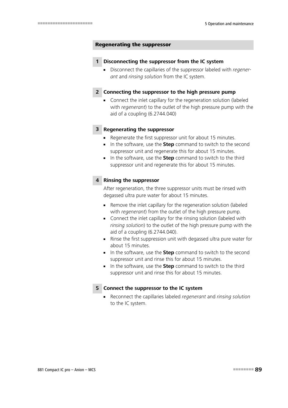 Metrohm 881 Compact IC pro – Anion – MCS User Manual | Page 99 / 137