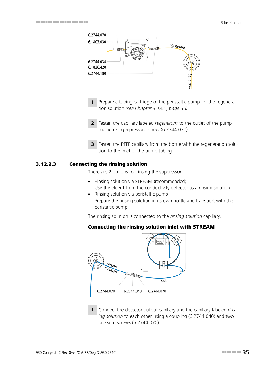 3 connecting the rinsing solution | Metrohm 930 Compact IC Flex Oven/ChS/PP/Deg User Manual | Page 43 / 118