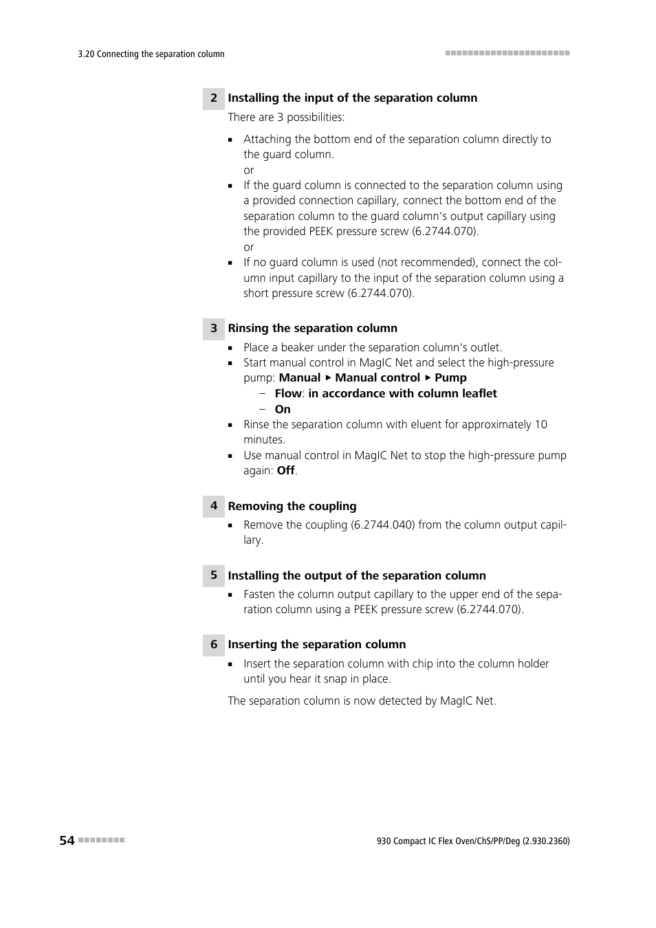 Metrohm 930 Compact IC Flex Oven/ChS/PP/Deg User Manual | Page 62 / 118