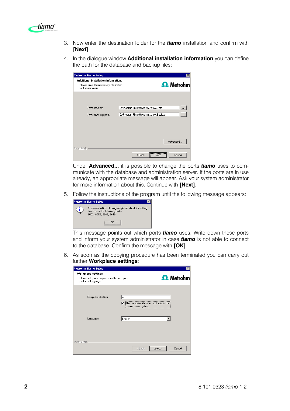 Metrohm tiamo 1.2 Installation User Manual | Page 2 / 8