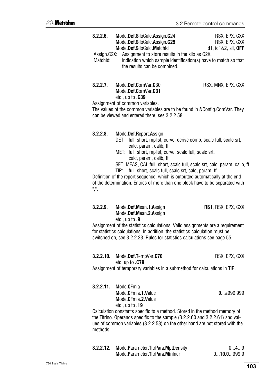 Metrohm 794 Basic Titrino User Manual | Page 107 / 198