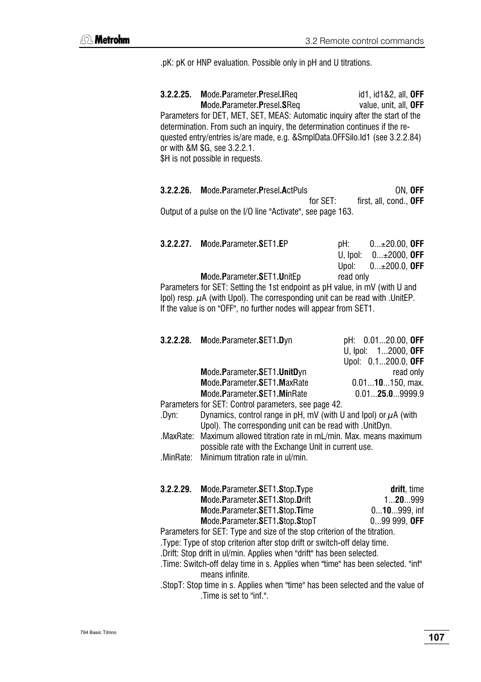 Metrohm 794 Basic Titrino User Manual | Page 111 / 198