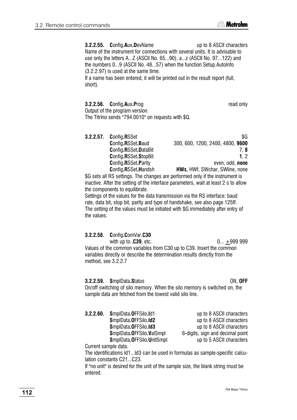 Metrohm 794 Basic Titrino User Manual | Page 116 / 198