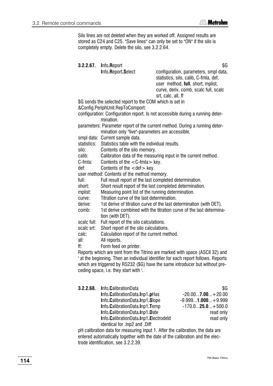 Metrohm 794 Basic Titrino User Manual | Page 118 / 198