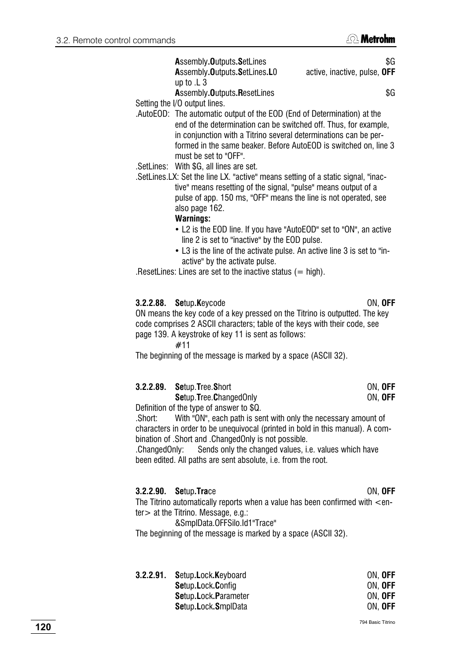 Metrohm 794 Basic Titrino User Manual | Page 124 / 198