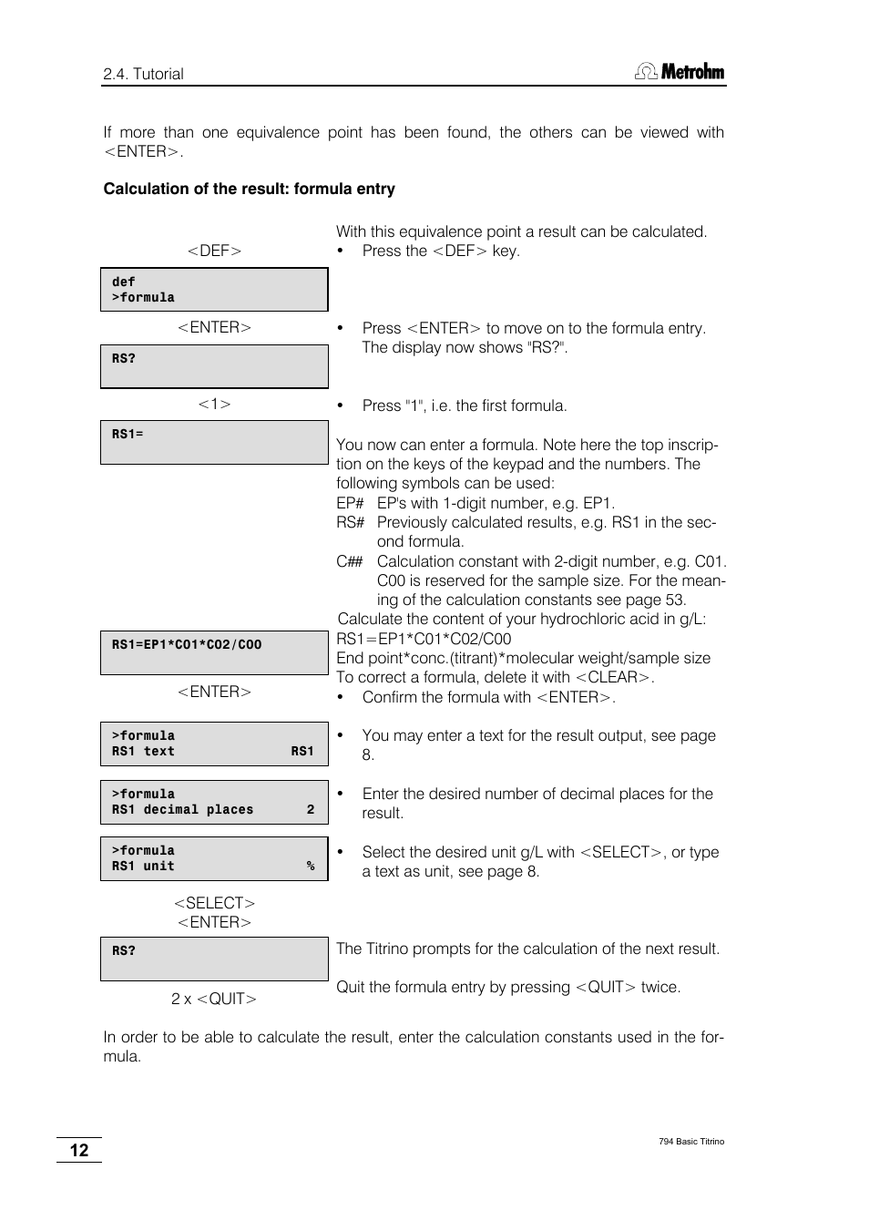 Metrohm 794 Basic Titrino User Manual | Page 16 / 198