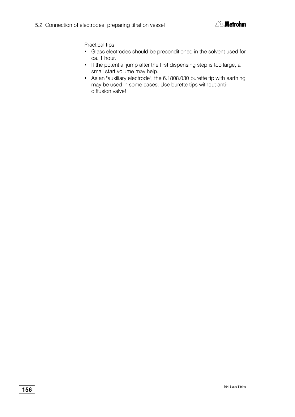 Metrohm 794 Basic Titrino User Manual | Page 160 / 198
