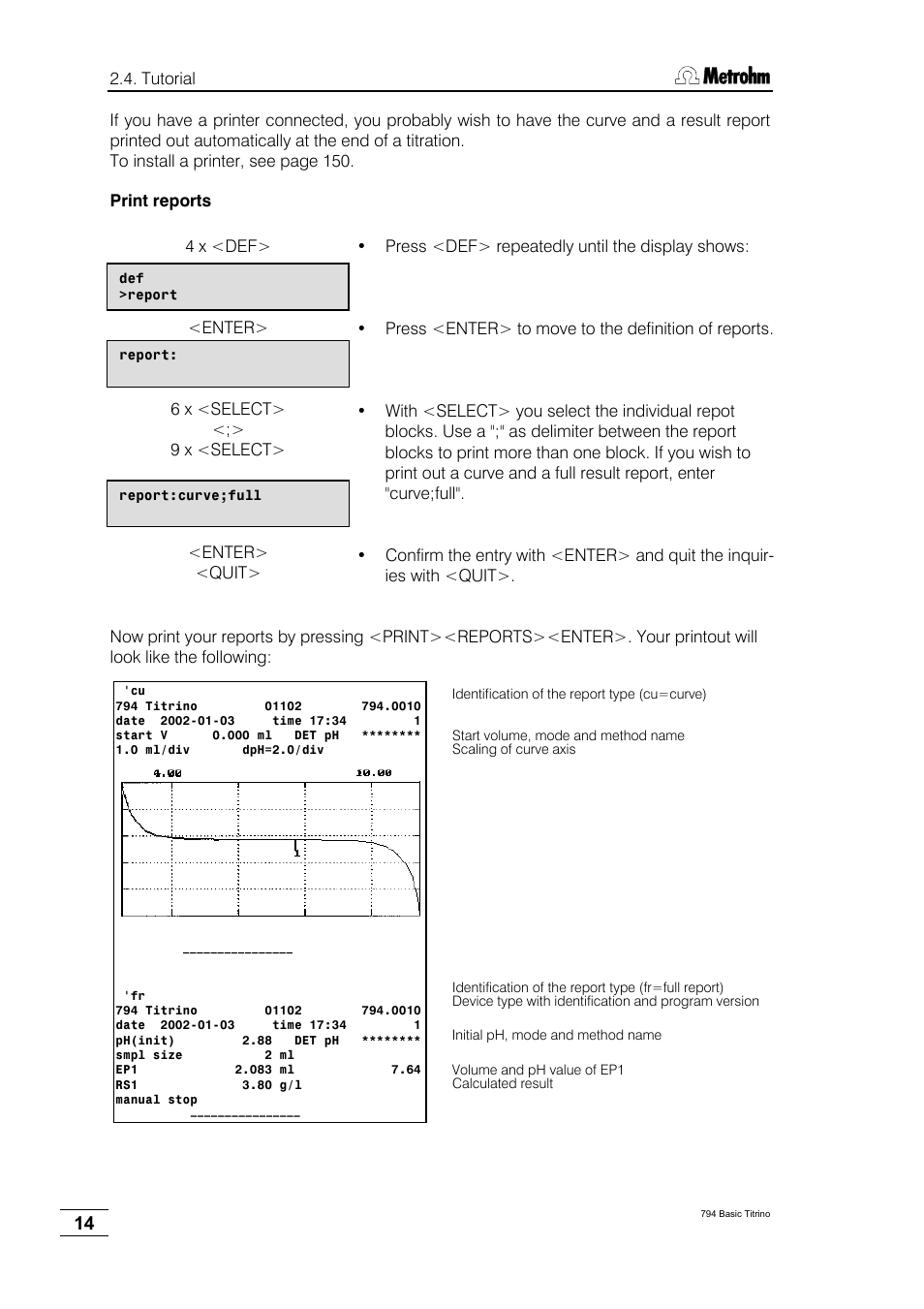 Metrohm 794 Basic Titrino User Manual | Page 18 / 198