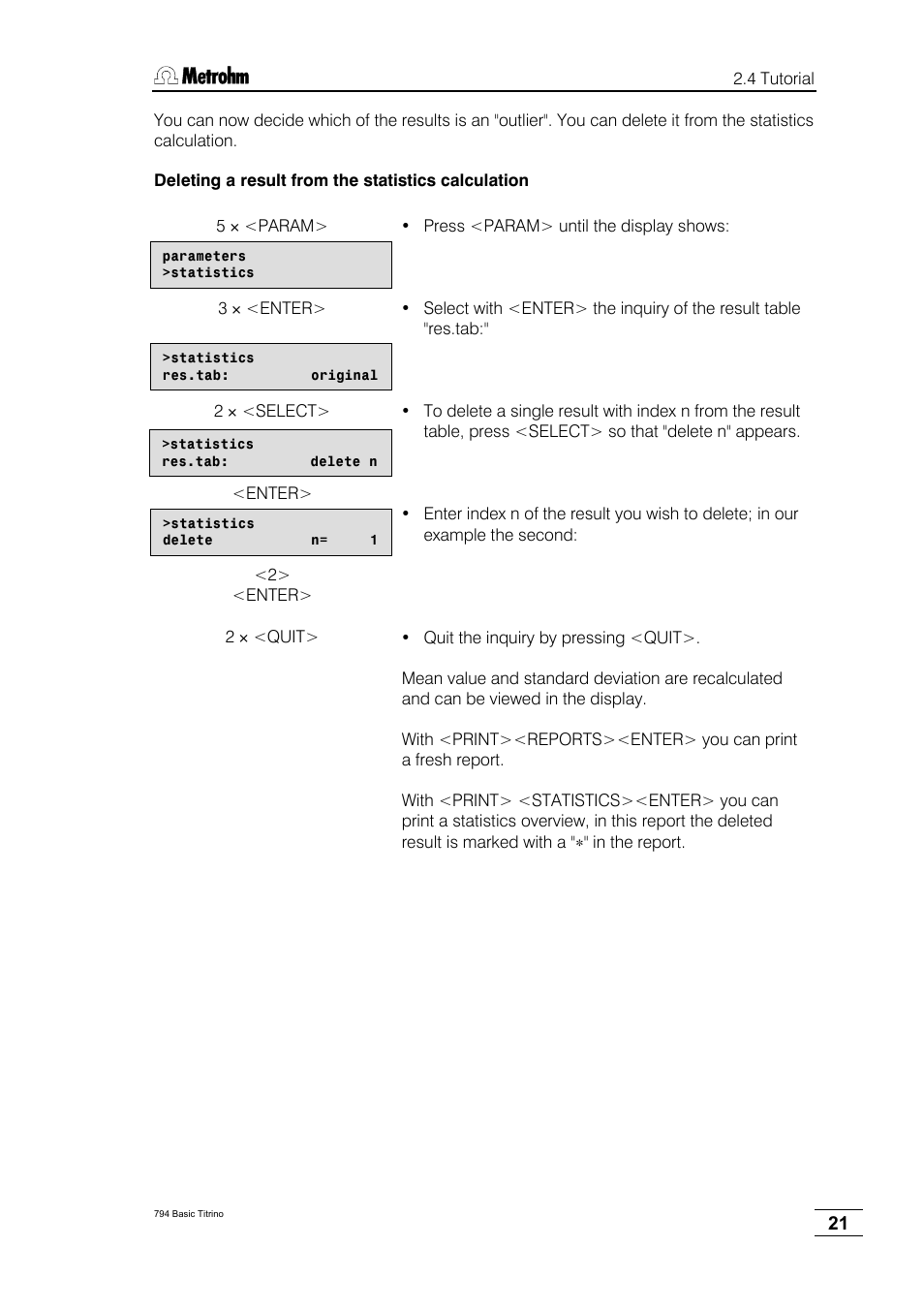 Metrohm 794 Basic Titrino User Manual | Page 25 / 198