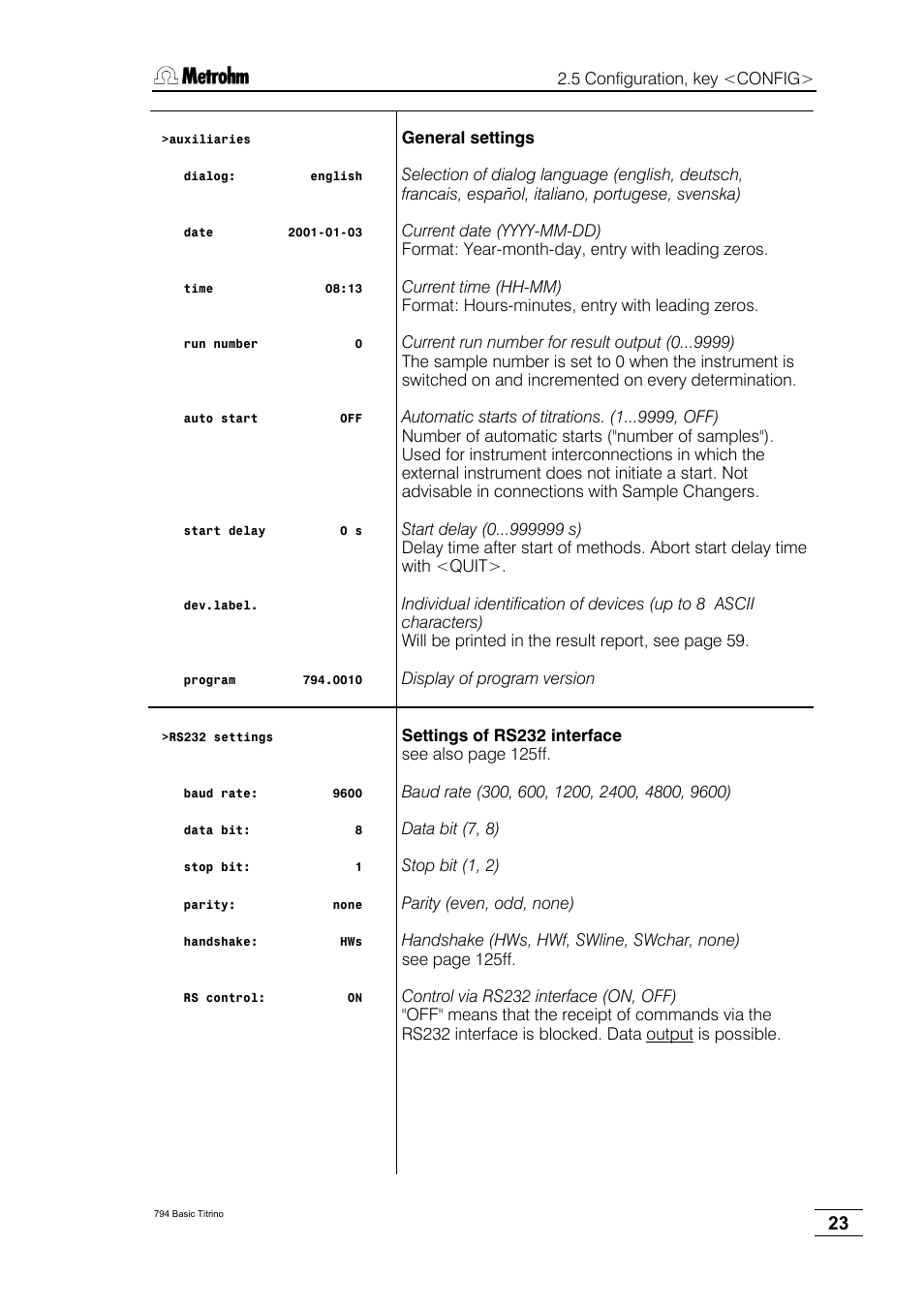 Metrohm 794 Basic Titrino User Manual | Page 27 / 198