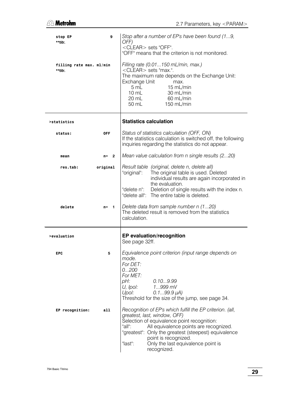 Metrohm 794 Basic Titrino User Manual | Page 33 / 198