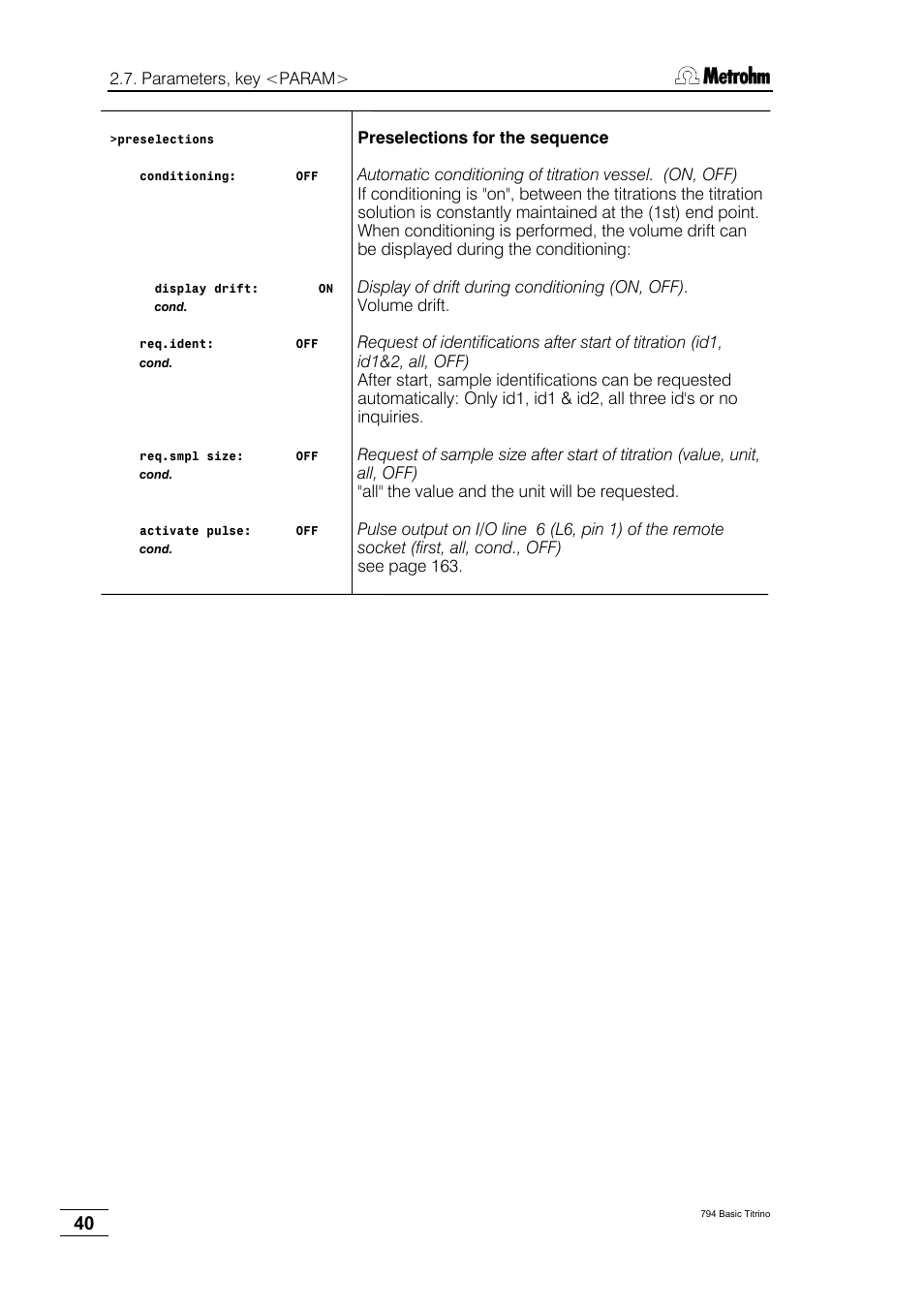 Metrohm 794 Basic Titrino User Manual | Page 44 / 198