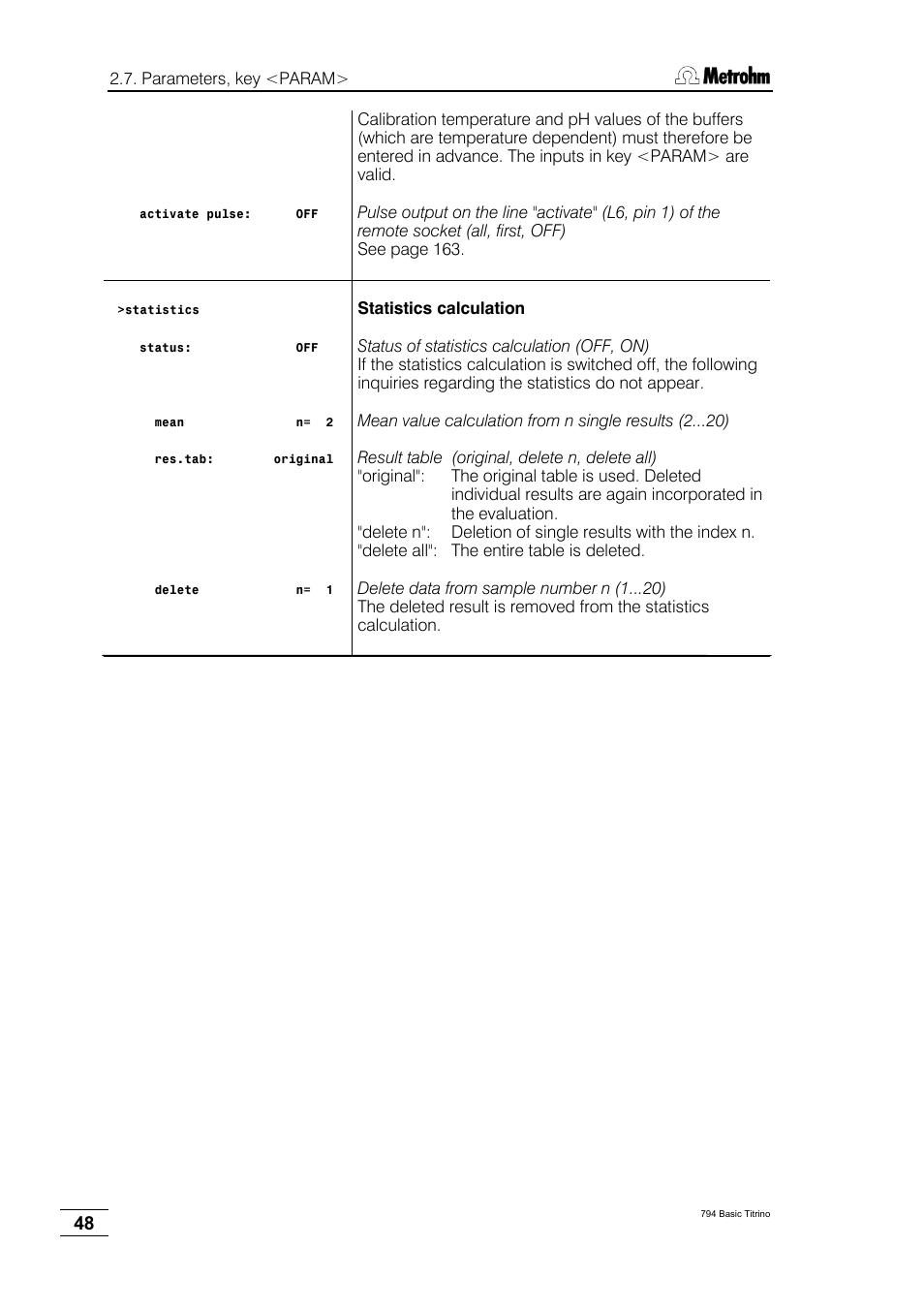 Metrohm 794 Basic Titrino User Manual | Page 52 / 198