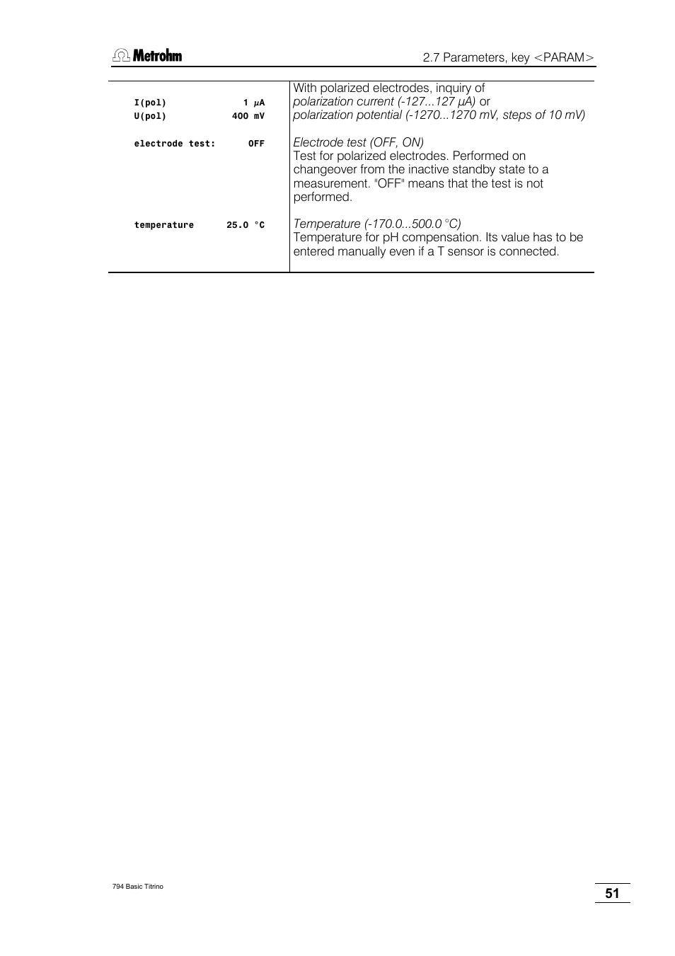 Metrohm 794 Basic Titrino User Manual | Page 55 / 198