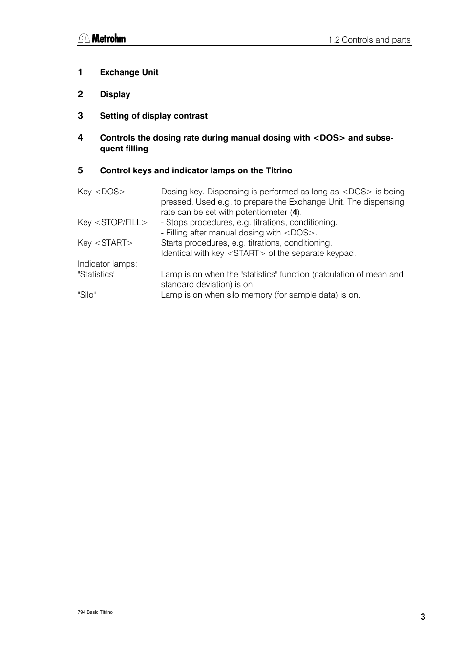 Metrohm 794 Basic Titrino User Manual | Page 7 / 198
