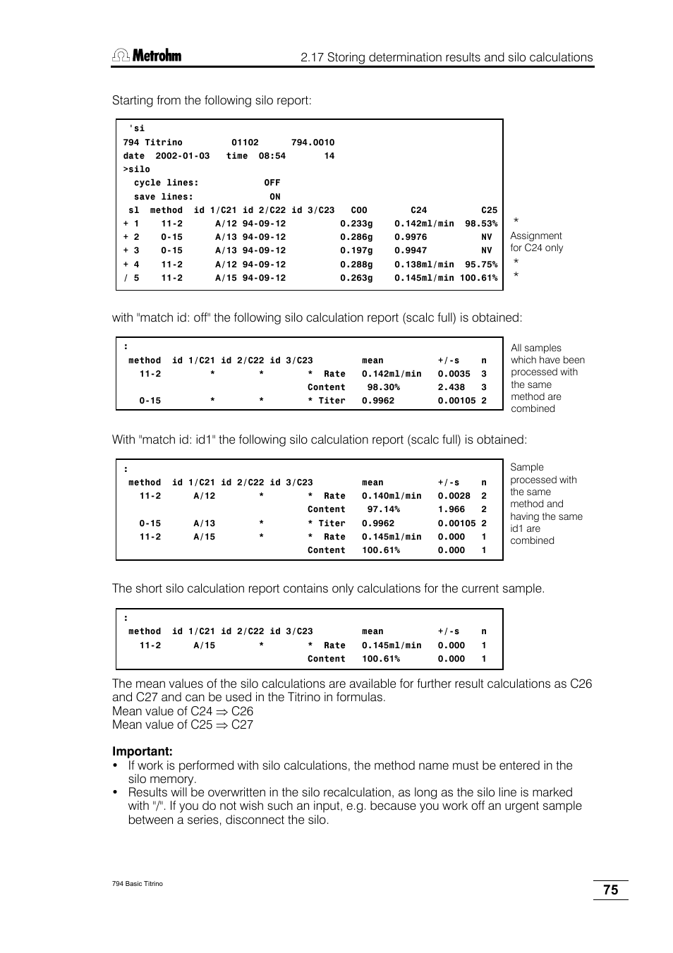 Metrohm 794 Basic Titrino User Manual | Page 79 / 198