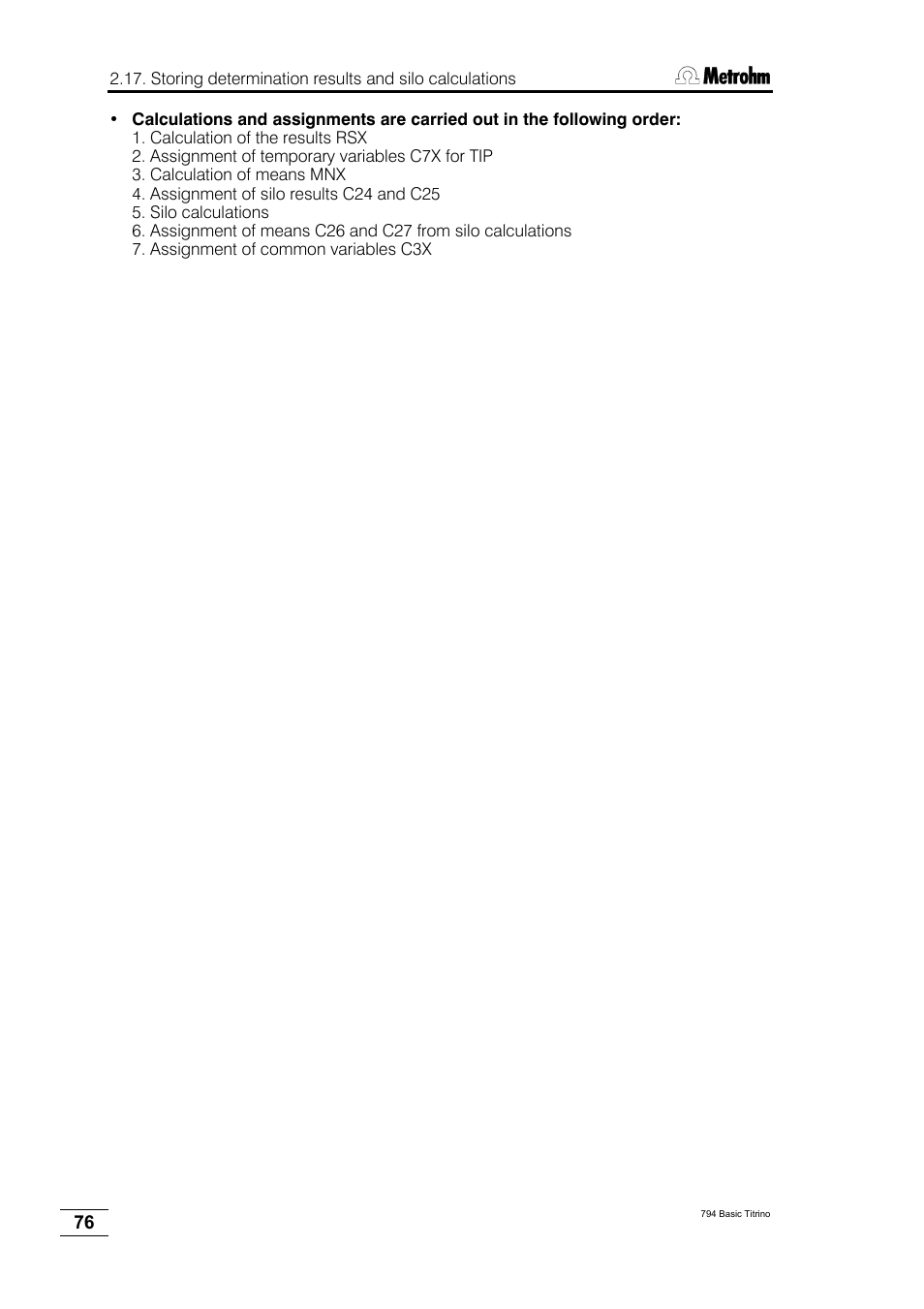 Metrohm 794 Basic Titrino User Manual | Page 80 / 198