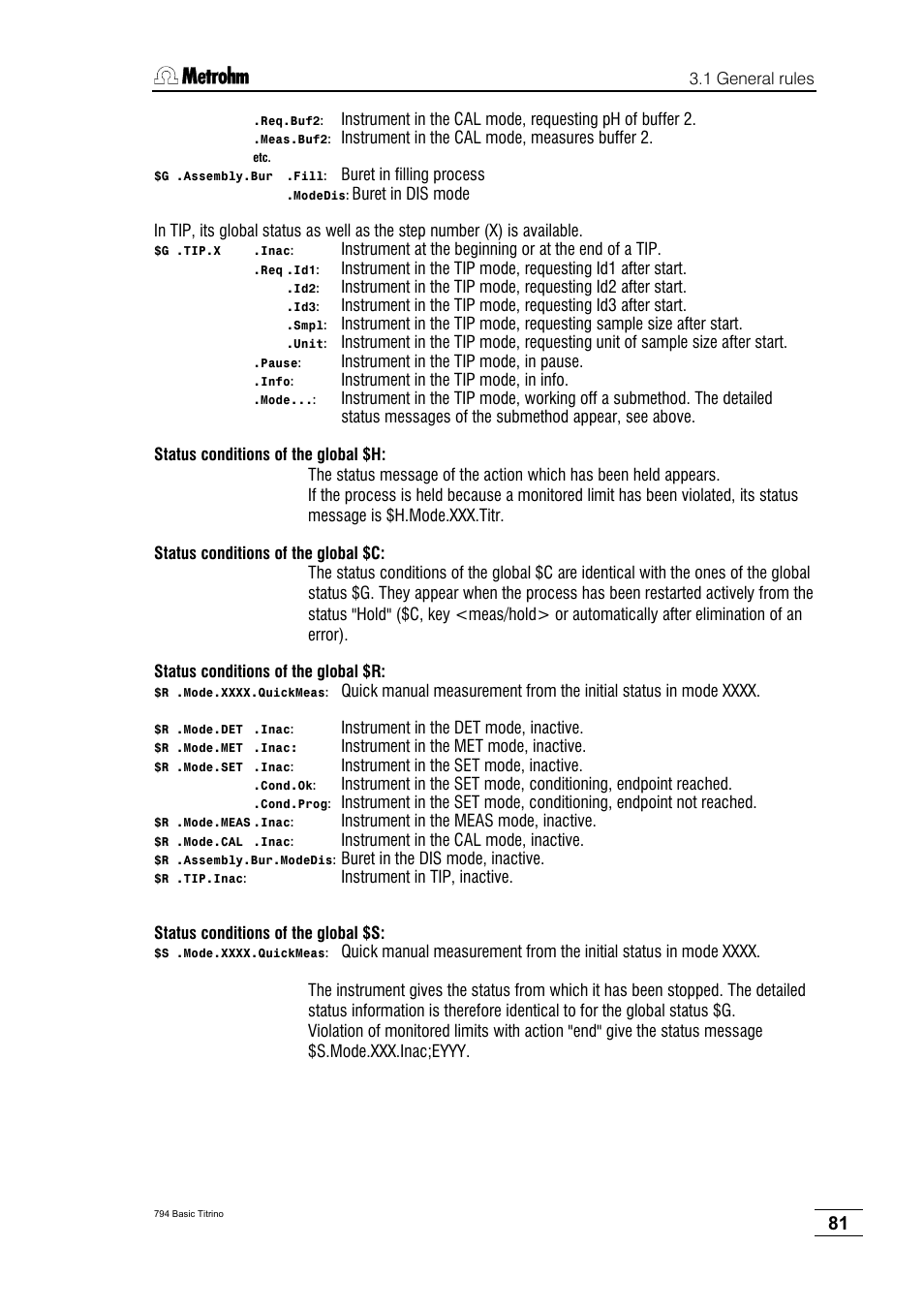 Metrohm 794 Basic Titrino User Manual | Page 85 / 198