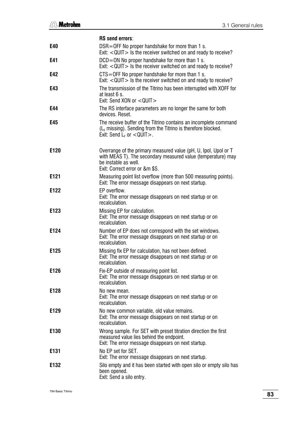 Metrohm 794 Basic Titrino User Manual | Page 87 / 198