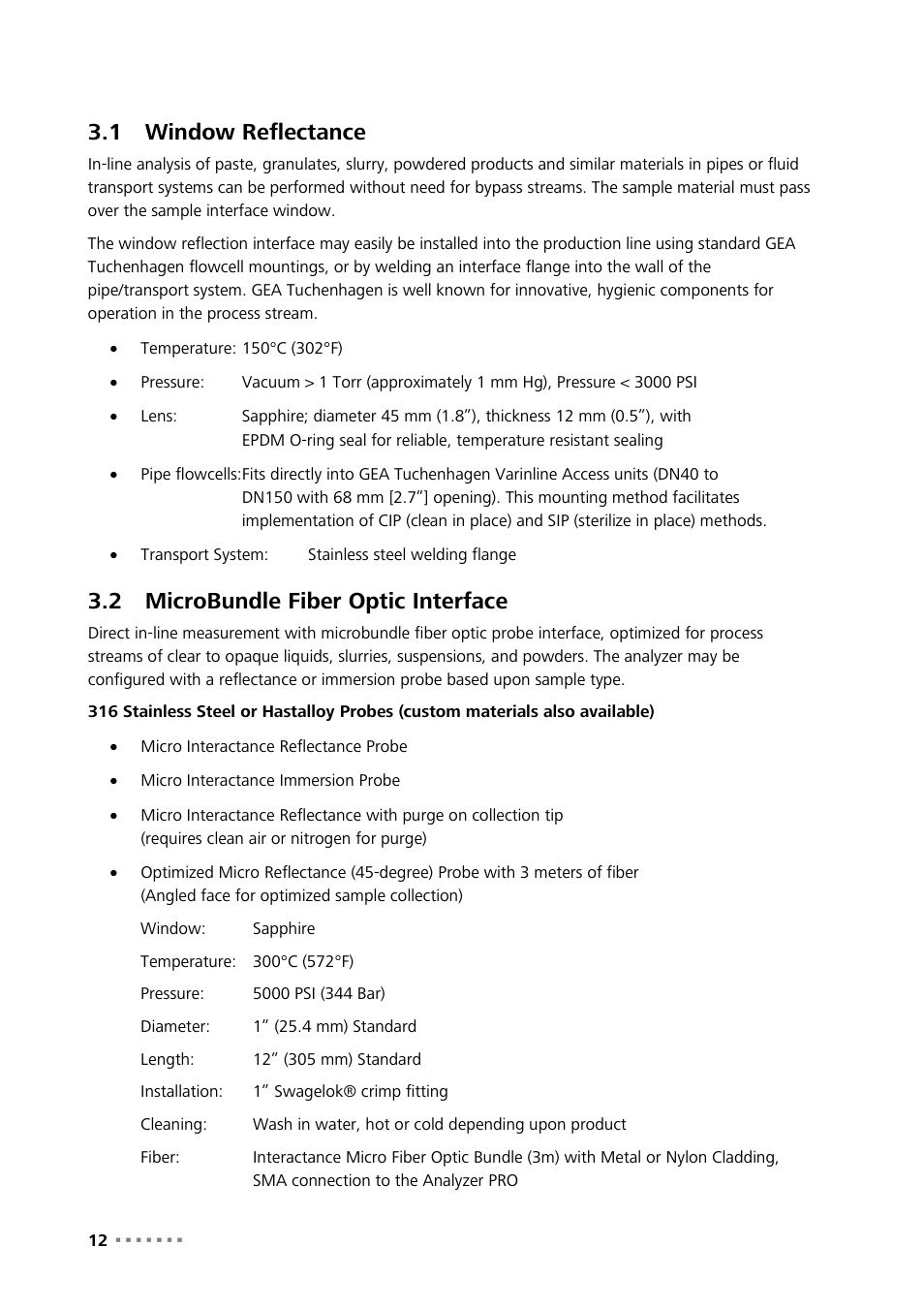 1 window reflectance, 2 microbundle fiber optic interface, Window reflectance | Microbundle fiber optic interface | Metrohm NIRS Analyzer PRO User Manual | Page 14 / 68