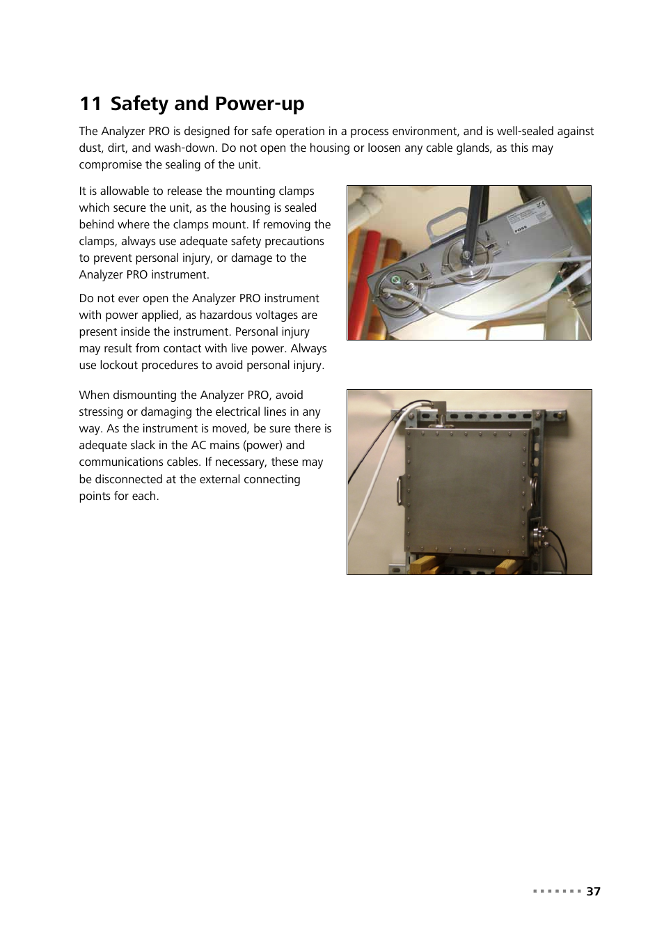 11 safety and power-up, Safety and power-up | Metrohm NIRS Analyzer PRO User Manual | Page 39 / 68