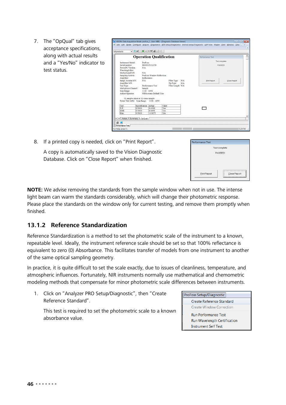 2 reference standardization, Reference standardization | Metrohm NIRS Analyzer PRO User Manual | Page 48 / 68