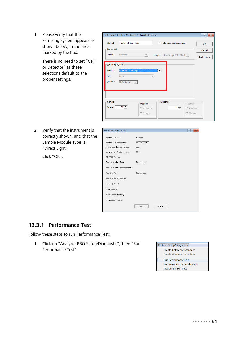 1 performance test, Performance test | Metrohm NIRS Analyzer PRO User Manual | Page 63 / 68