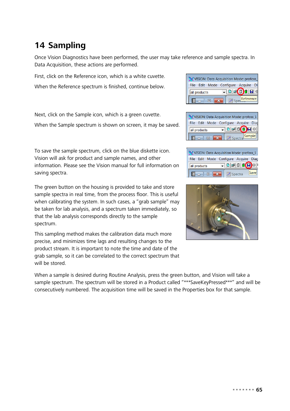 14 sampling, Sampling | Metrohm NIRS Analyzer PRO User Manual | Page 67 / 68