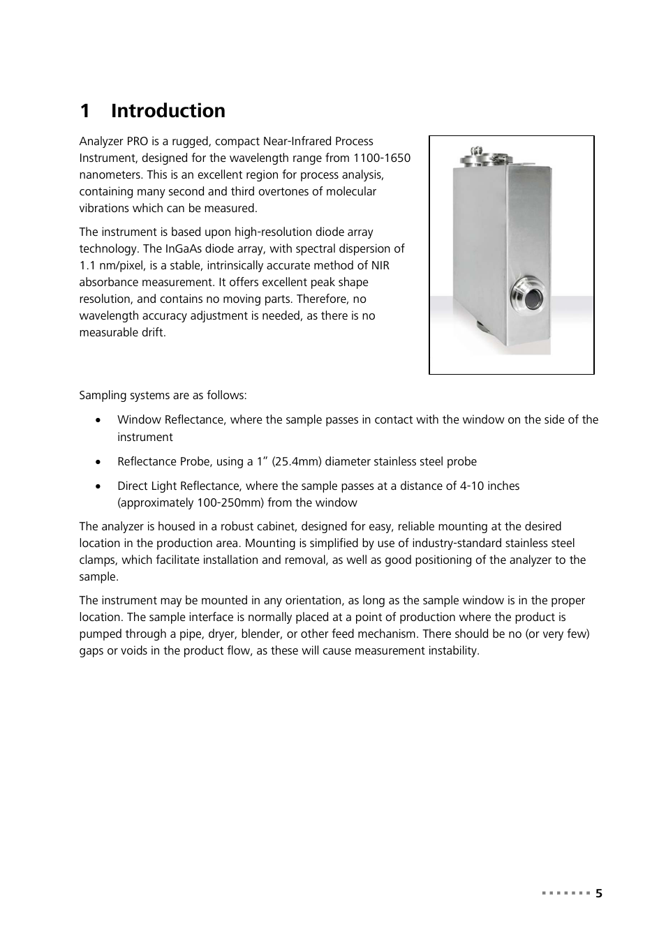 1 introduction, Introduction, 1introduction | Metrohm NIRS Analyzer PRO User Manual | Page 7 / 68