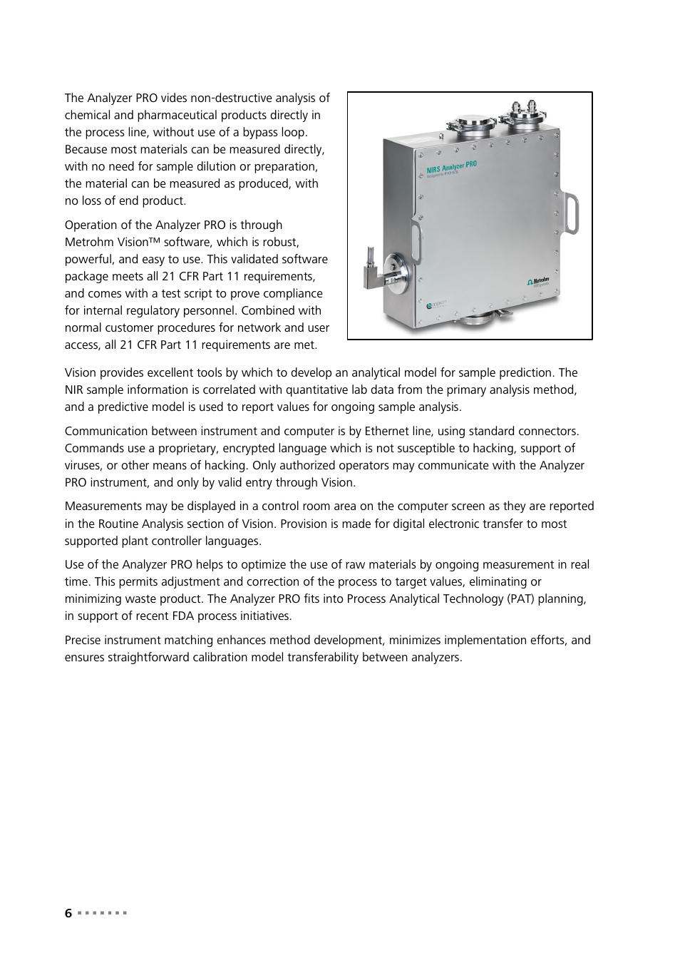 Metrohm NIRS Analyzer PRO User Manual | Page 8 / 68