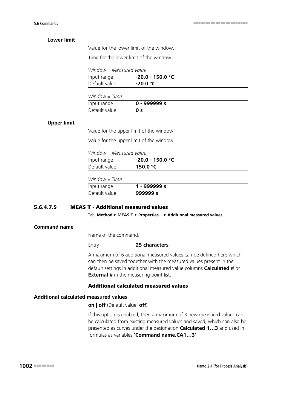 5 meas t - additional measured values, Additional measured values | Metrohm tiamo 2.4 (process analysis) User Manual | Page 1018 / 1809