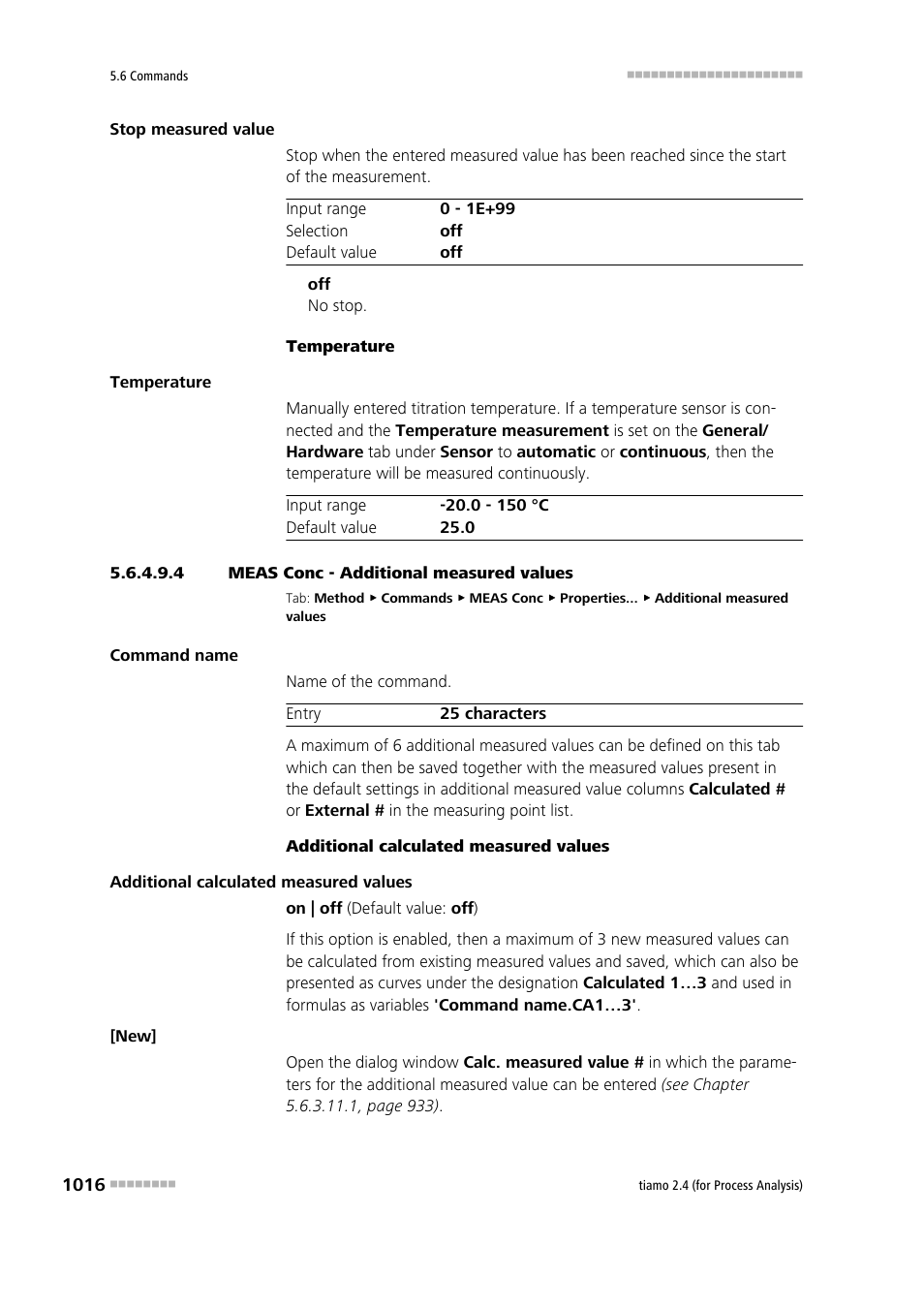 4 meas conc - additional measured values | Metrohm tiamo 2.4 (process analysis) User Manual | Page 1032 / 1809