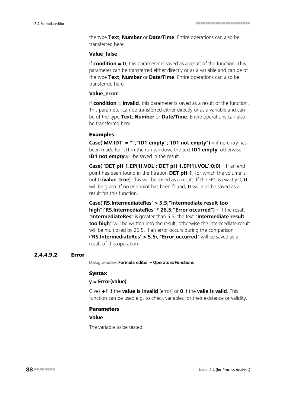 2 error, Error | Metrohm tiamo 2.4 (process analysis) User Manual | Page 104 / 1809