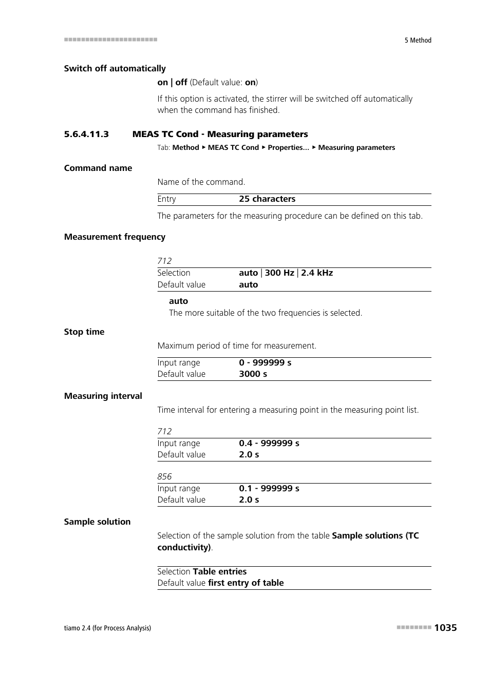 3 meas tc cond - measuring parameters | Metrohm tiamo 2.4 (process analysis) User Manual | Page 1051 / 1809