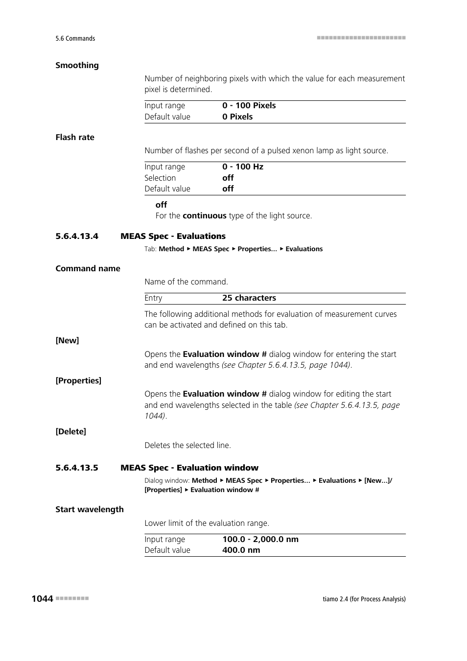 4 meas spec - evaluations, 5 meas spec - evaluation window, Evaluations | Metrohm tiamo 2.4 (process analysis) User Manual | Page 1060 / 1809